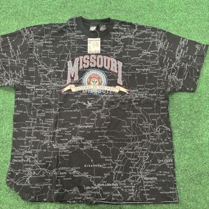 Missouri Map T-Shirt XXL State Mine Gateway to the West Black USA Tee